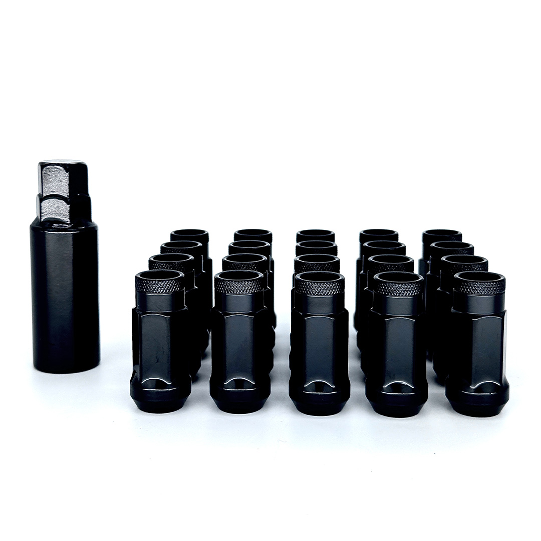 black electropaint e coating wheel lug nuts made from 10b21 steel 14mm x 1 point 5