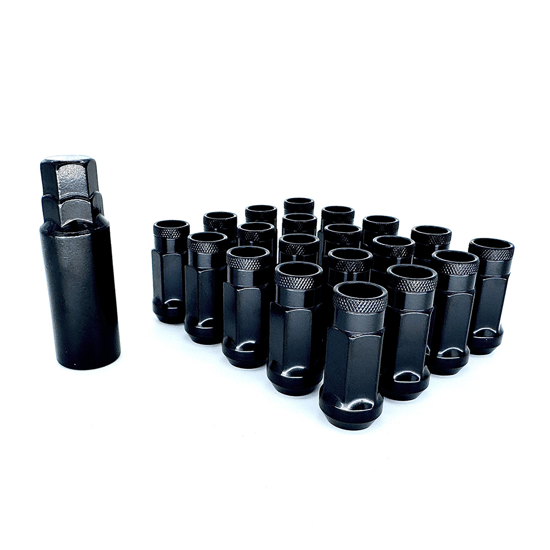 black electropaint e coating wheel lug nuts made from 10b21 steel 14mm x 1 point 5