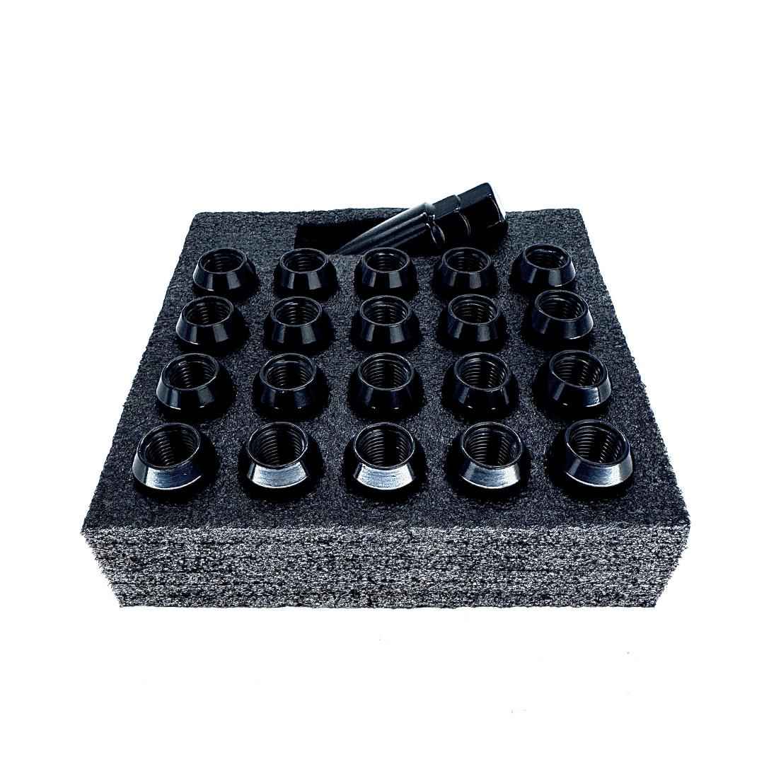 black electropaint e coating wheel lug nuts made from 10b21 steel 14mm x 1 point 5