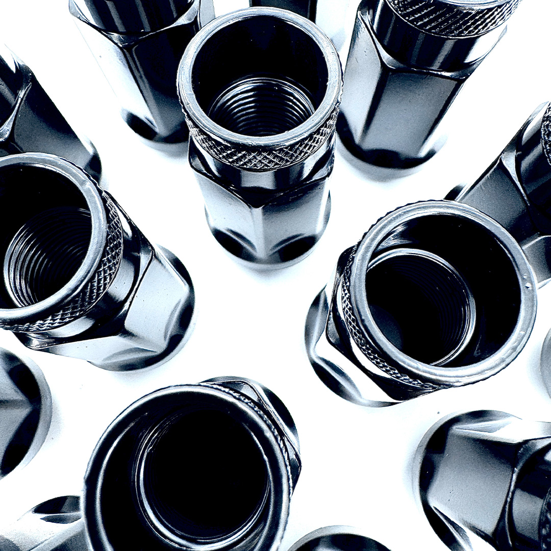 black electropaint e coating wheel lug nuts made from 10b21 steel 14mm x 1 point 5