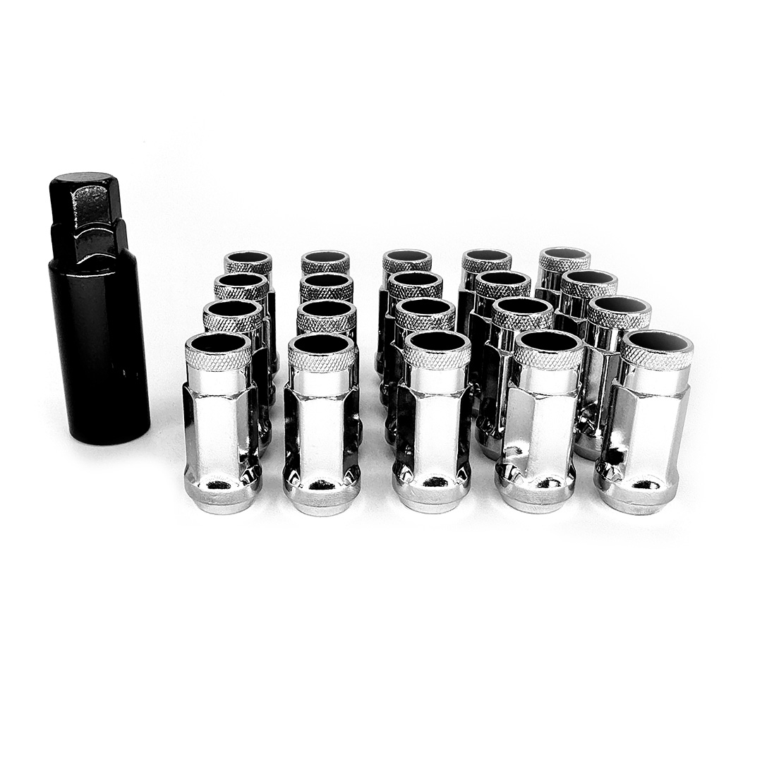 chrome plated wheel lug nuts made from 10b21 steel 14mm x 1 point 5