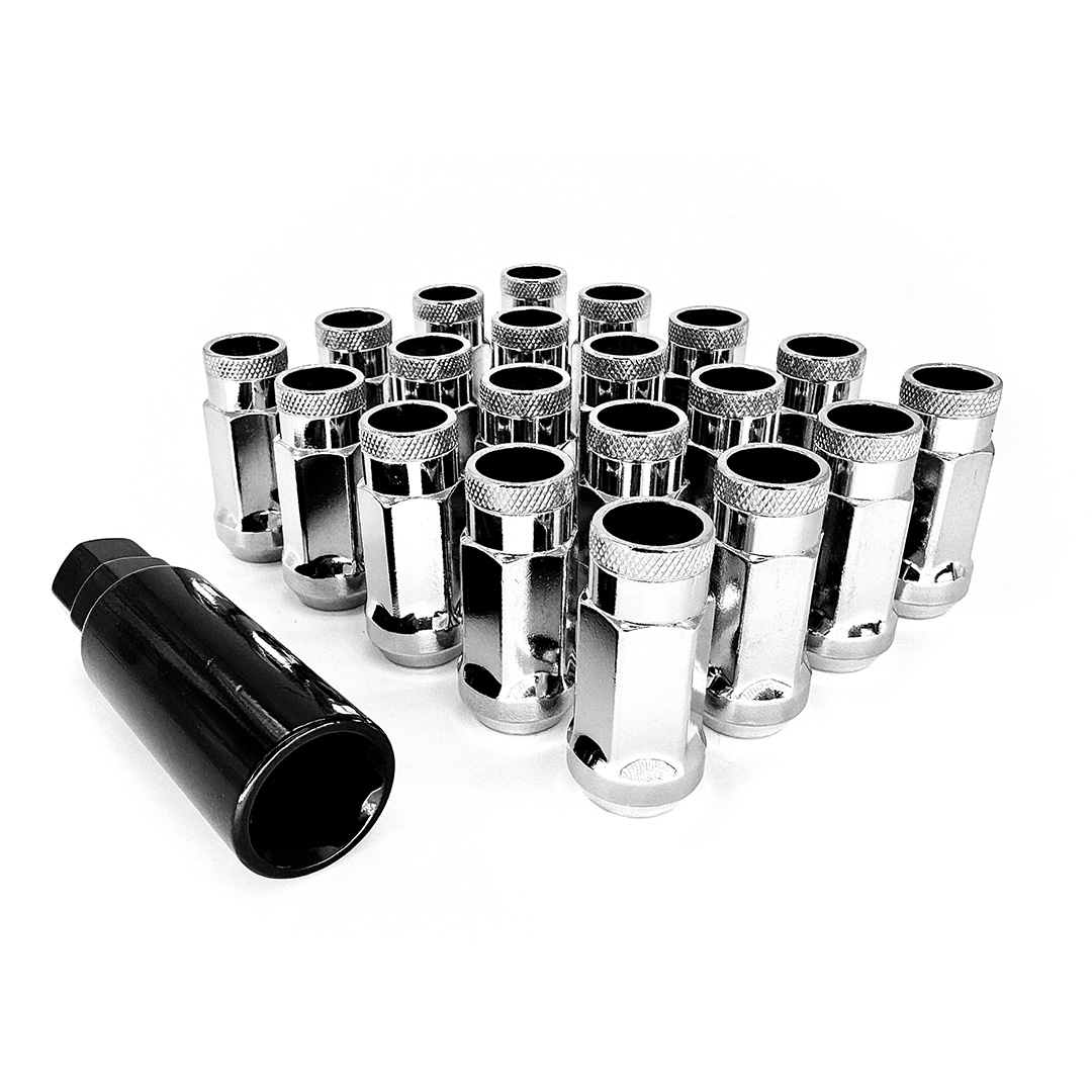chrome plated wheel lug nuts made from 10b21 steel 14mm x 1 point 5