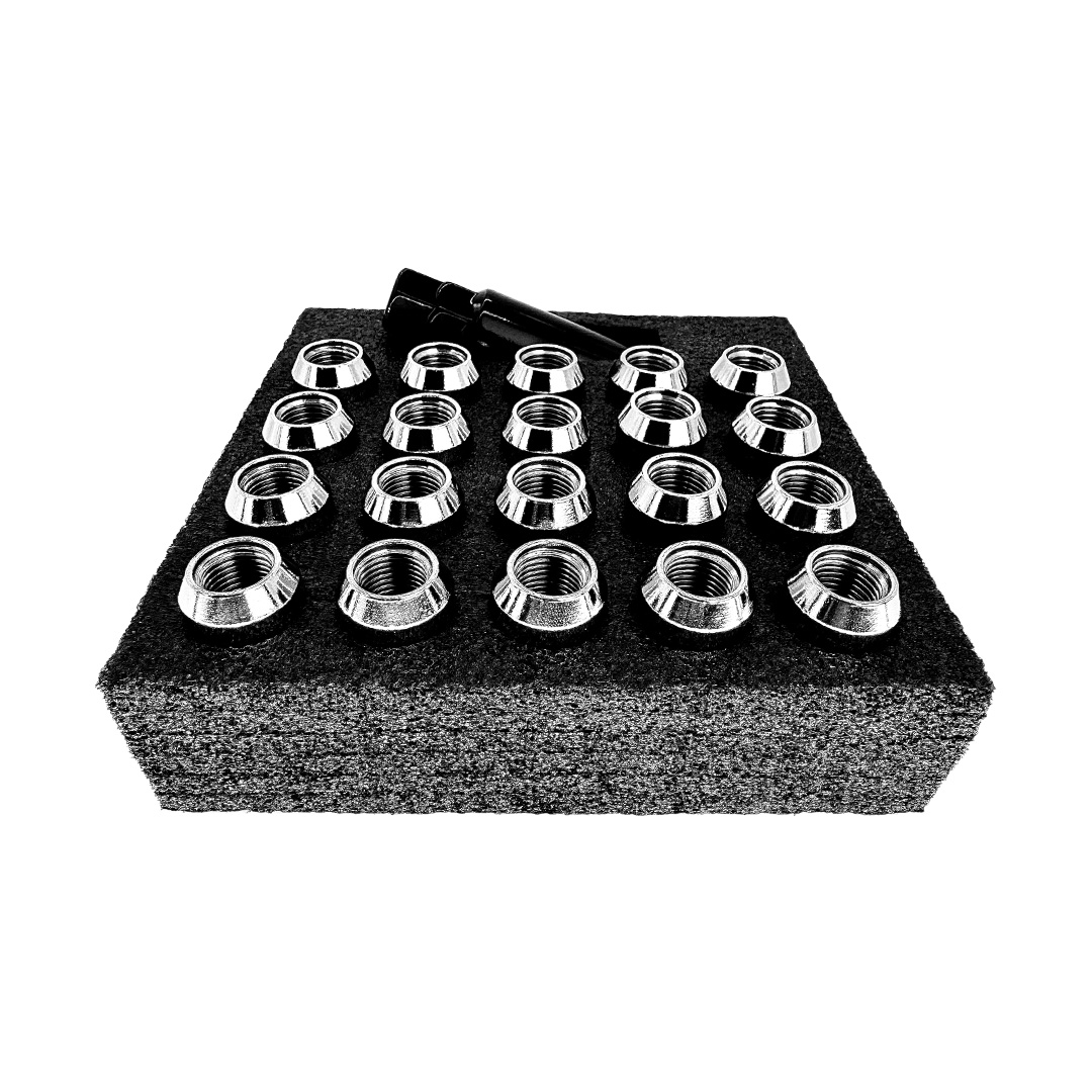 chrome plated wheel lug nuts made from 10b21 steel 14mm x 1 point 5