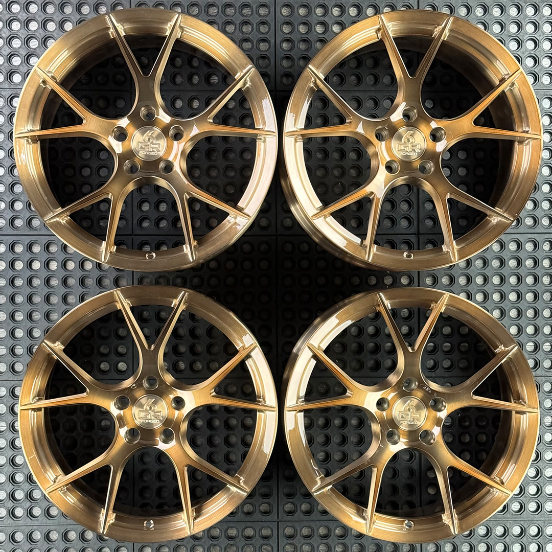 18 inch forged ten in brushed bronze for ford mustang, infiniti g35 and g37, nissan 350z and hyundai genesis coupe