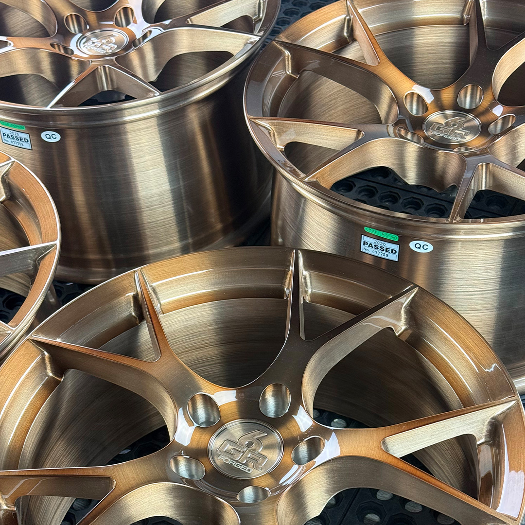 18 inch forged ten in brushed bronze for ford mustang, infiniti g35 and g37, nissan 350z and hyundai genesis coupe