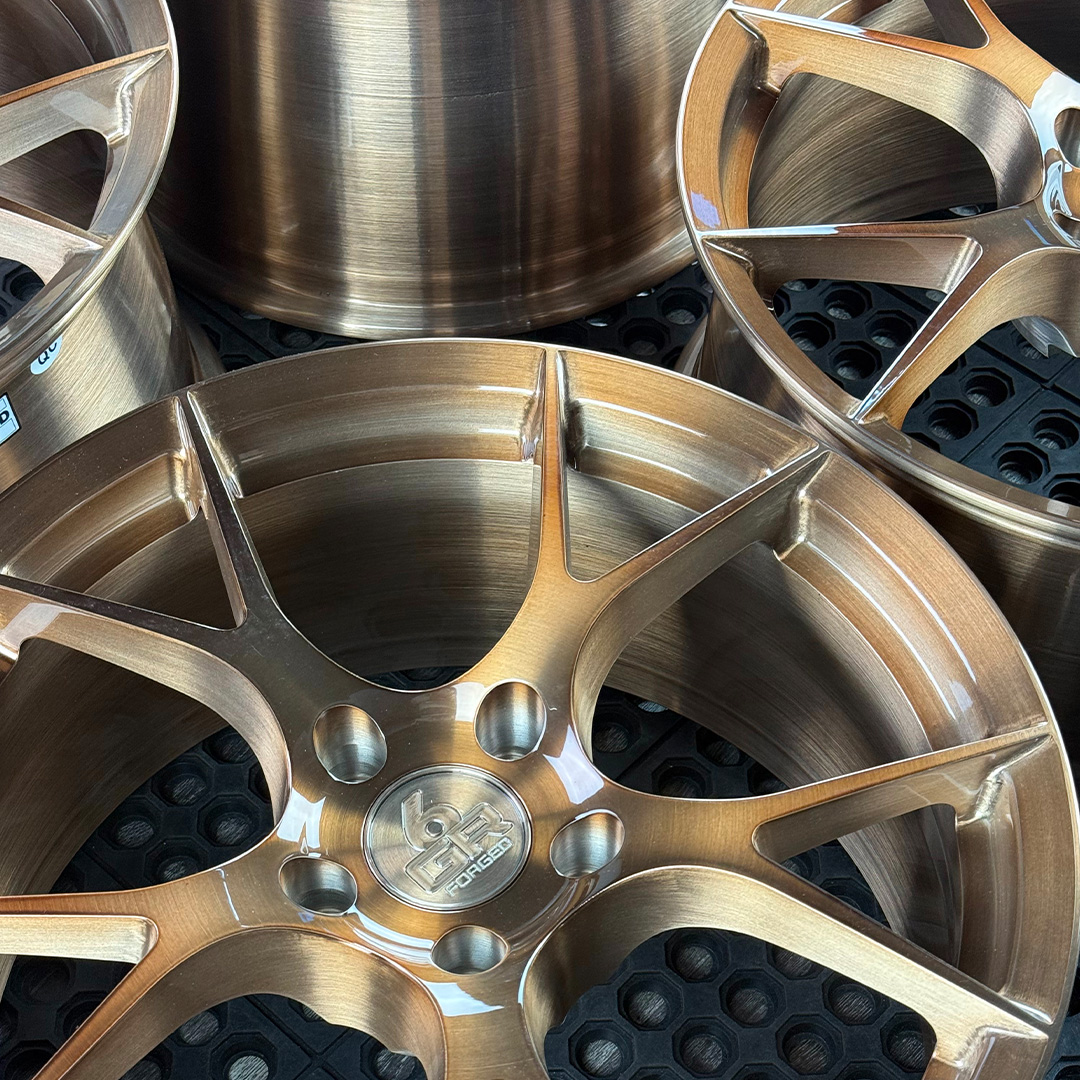 18 inch forged ten in brushed bronze for ford mustang, infiniti g35 and g37, nissan 350z and hyundai genesis coupe