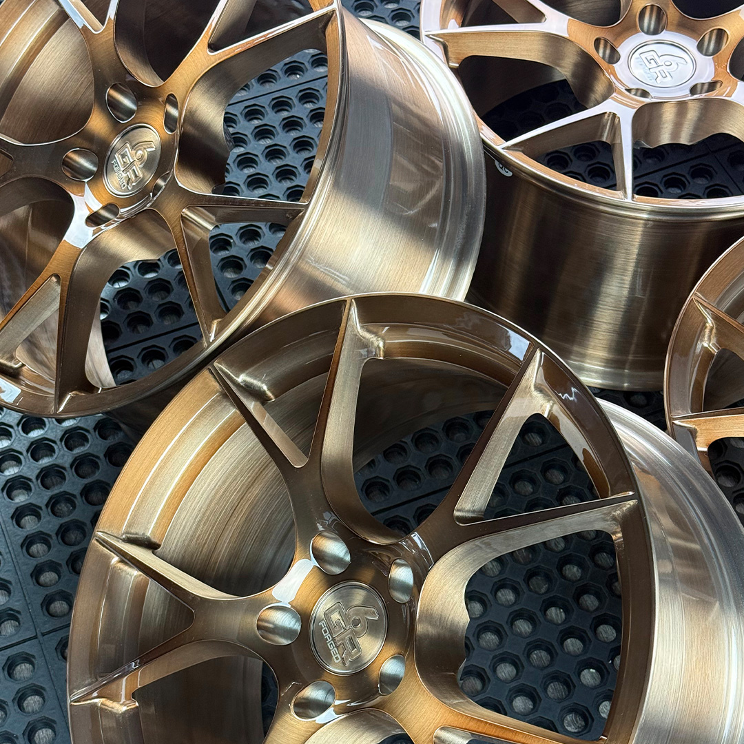 18 inch forged ten in brushed bronze for ford mustang, infiniti g35 and g37, nissan 350z and hyundai genesis coupe