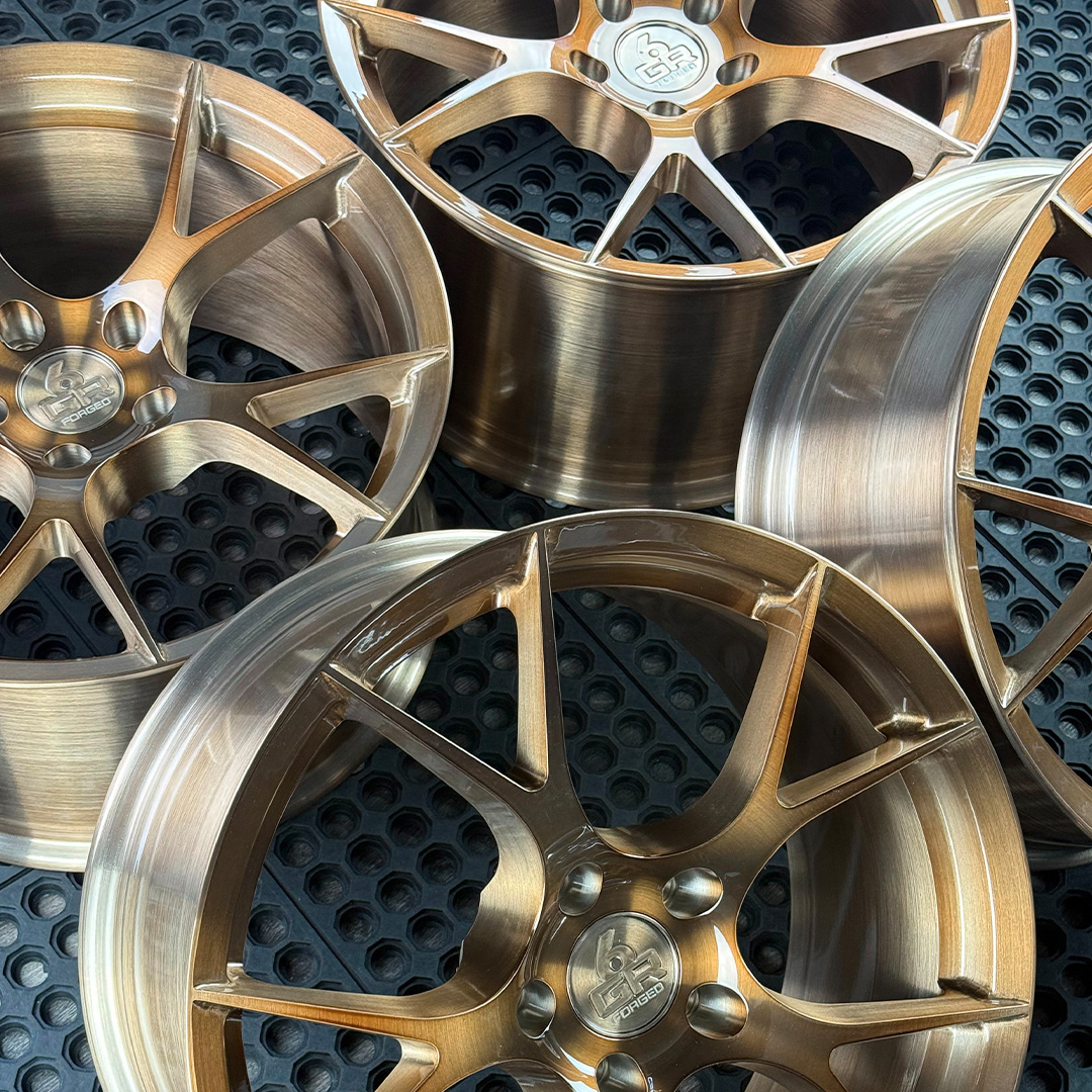 18 inch forged ten in brushed bronze for ford mustang, infiniti g35 and g37, nissan 350z and hyundai genesis coupe