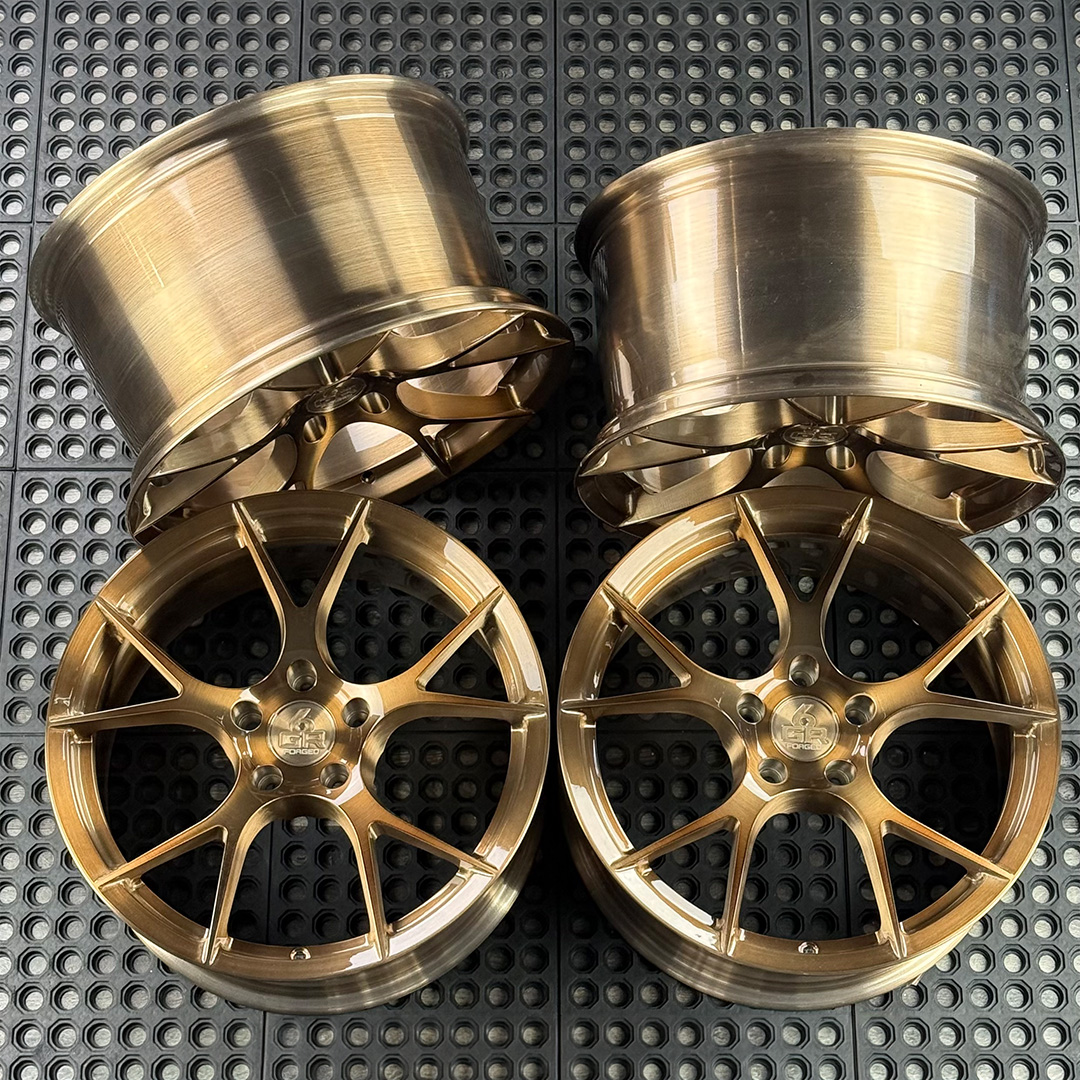 18 inch forged ten in brushed bronze for ford mustang, infiniti g35 and g37, nissan 350z and hyundai genesis coupe