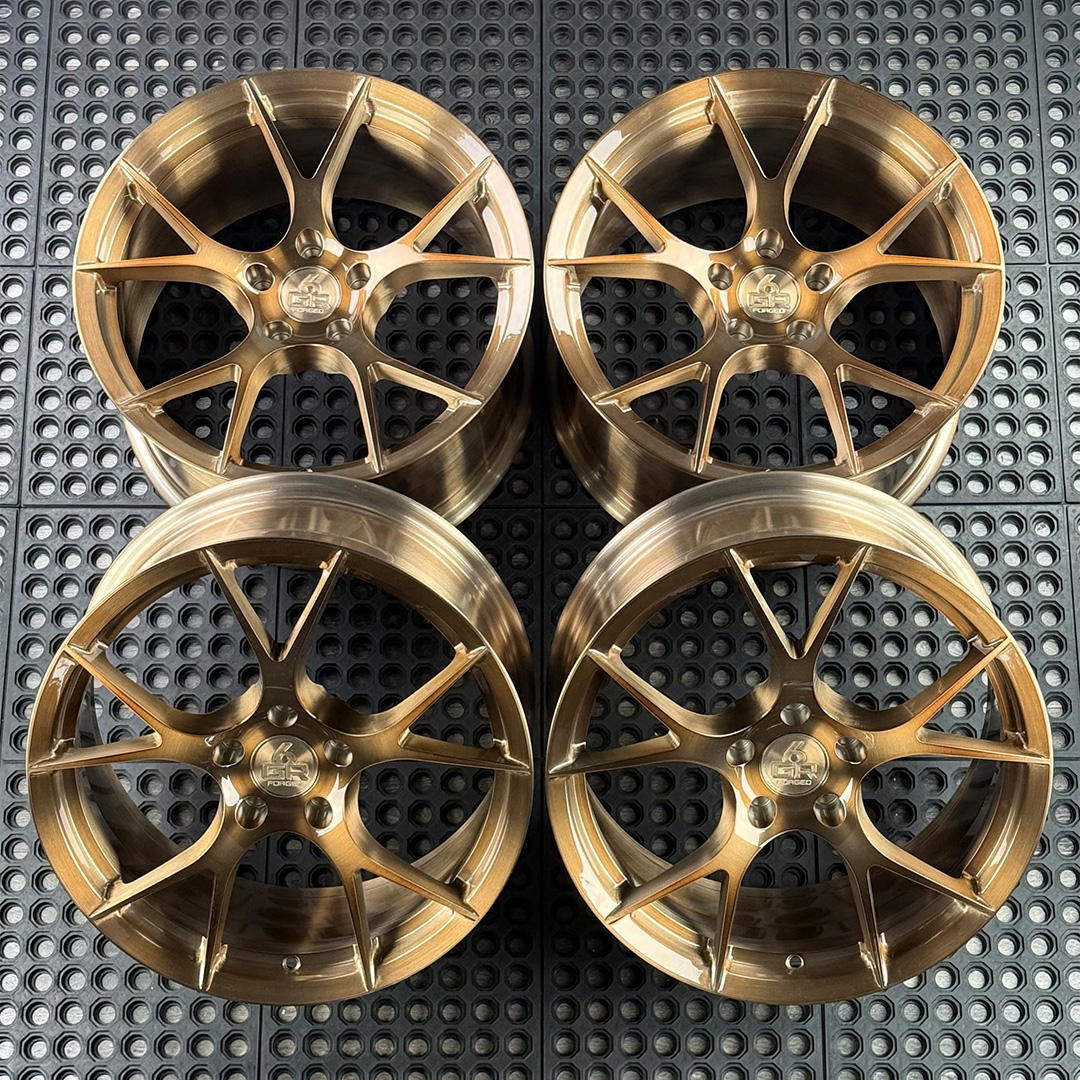 18 inch forged ten in brushed bronze for ford mustang, infiniti g35 and g37, nissan 350z and hyundai genesis coupe