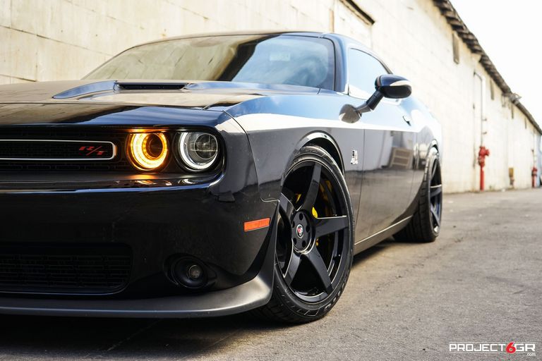 yellow dodge challenger black rims