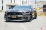 Project 6GR-FIVE wheels in 19x10 front and 19x11 rear with Satin Black finish mounted with Nitto Invo in 285/35/19 front & 325/30/19 rear on the Ford Mustang 5.0