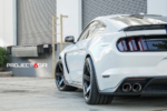 Project 6GR-FIVE wheels in 19X11 front and 19x11.5 rear with Gloss Black finish mounted with Michelin Pilot Sport 4s in 305/30/19 front & 325/30/19 rear on the Ford Shelby Mustang