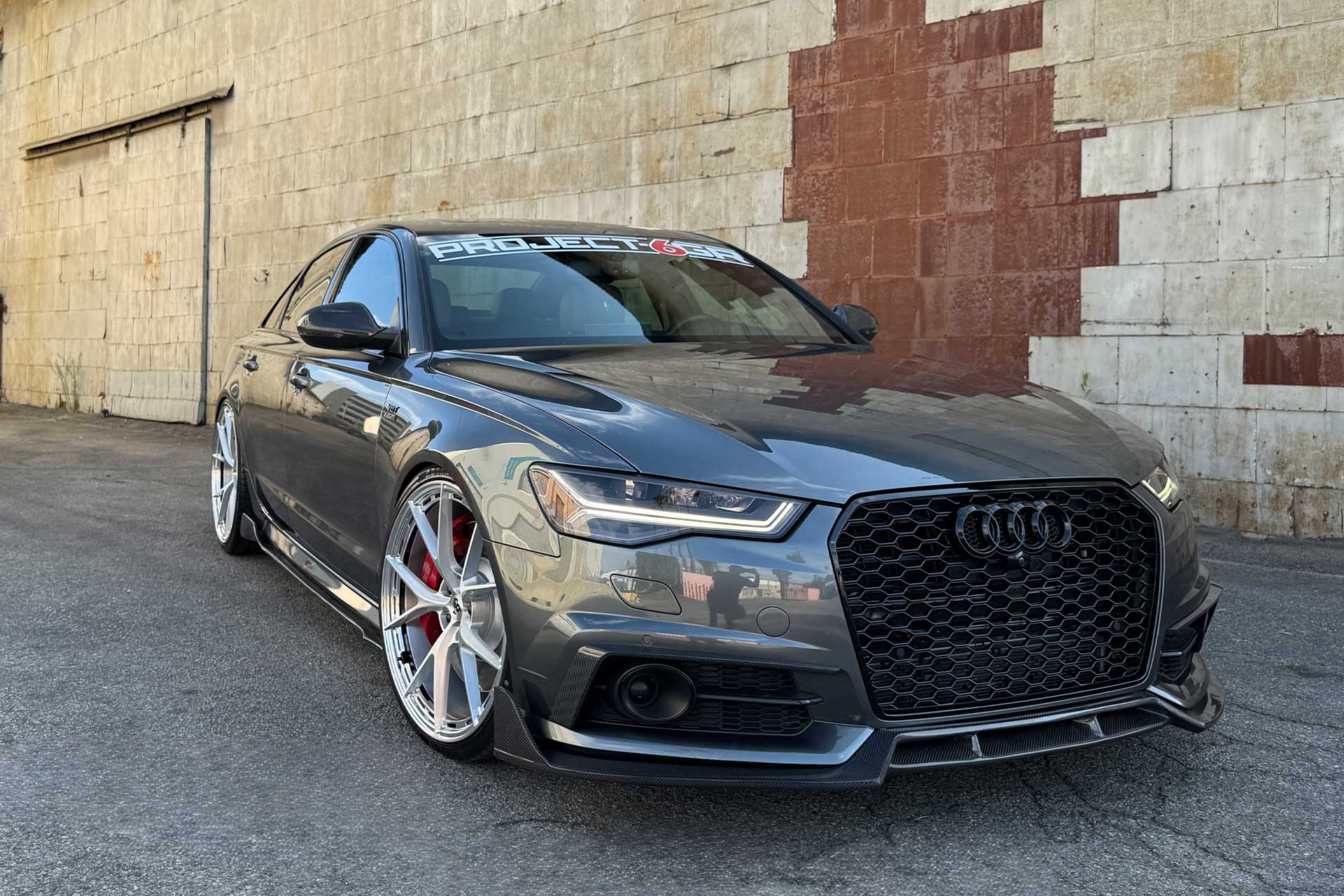 daytona gray c7 audi s6 with custom forged project 6gr ten r wheels