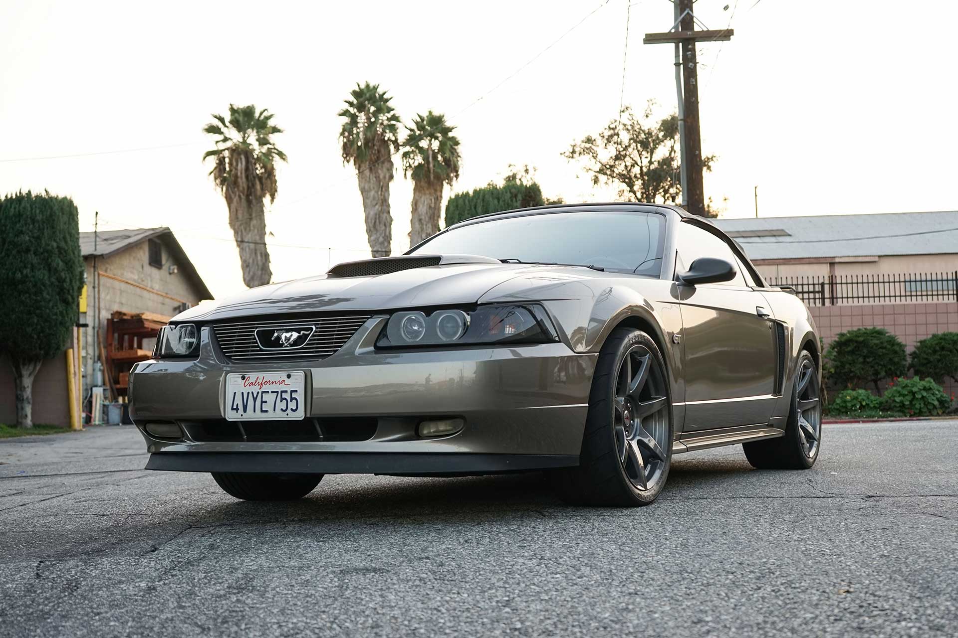 gray sn95 ford mustang gt with project 6gr seven wheels