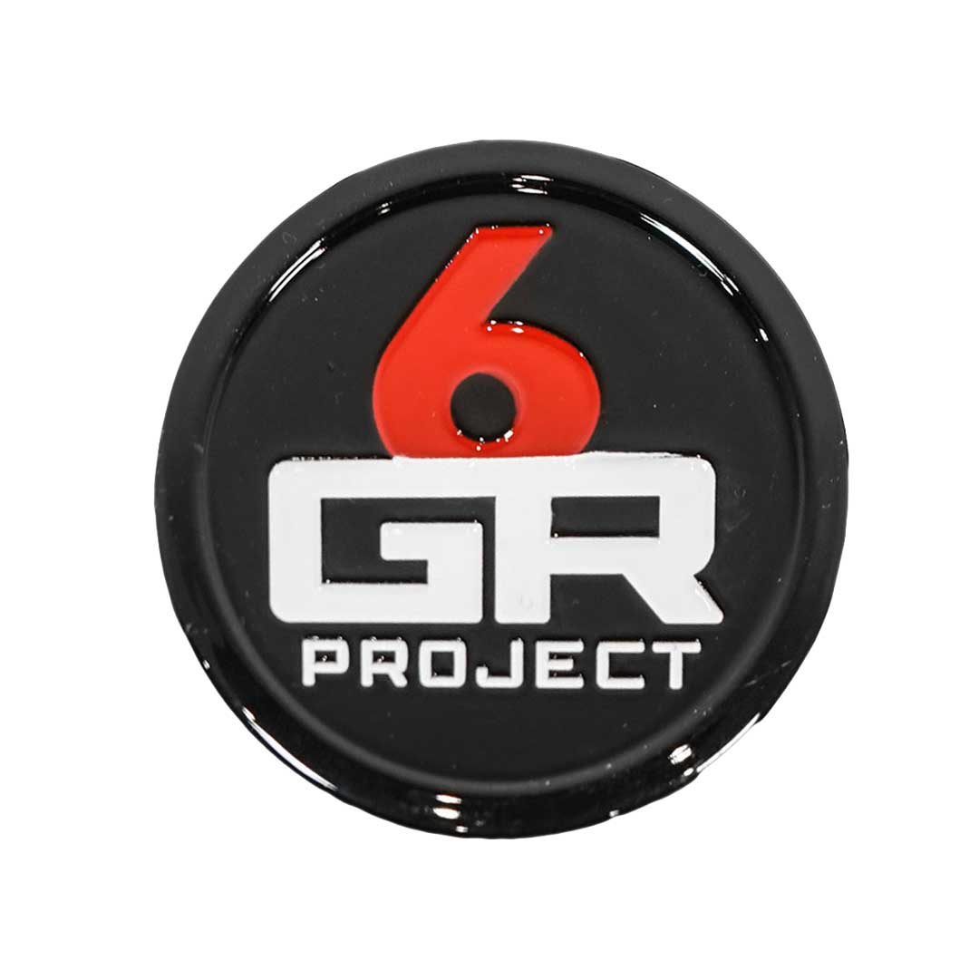 project 6gr billet aluminum forged center caps in gloss black and red