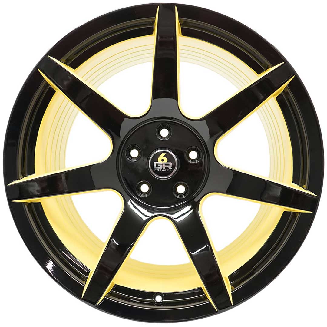 project 6gr custom finish gloss black and porsche yellow