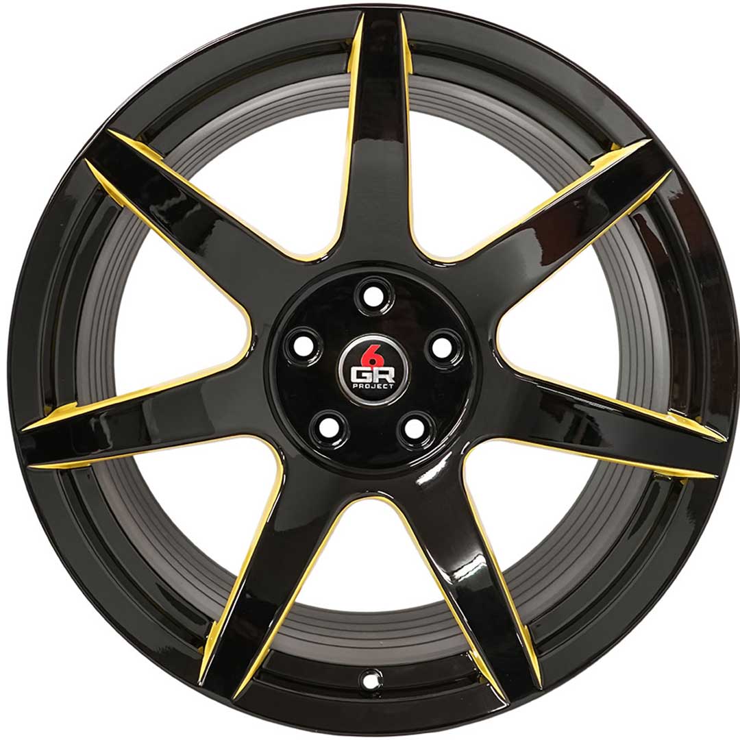project 6gr custom finish gloss black with triple yellow windows