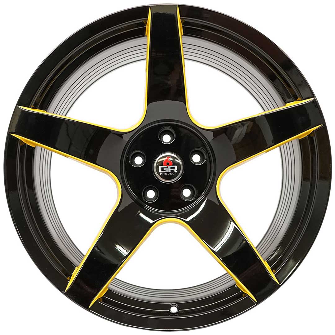 project 6gr custom finish gloss black with yellow windows