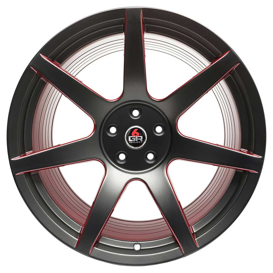 project 6gr custom finish satin black with ruby red barrel