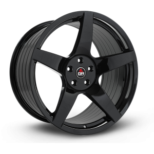 project 6gr five spun forged wheel gloss black angle