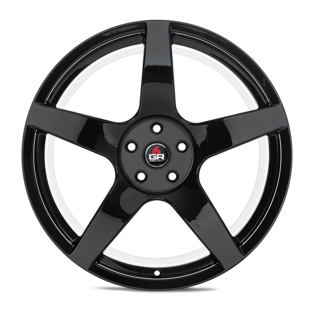 project 6gr five spun forged wheel gloss black front