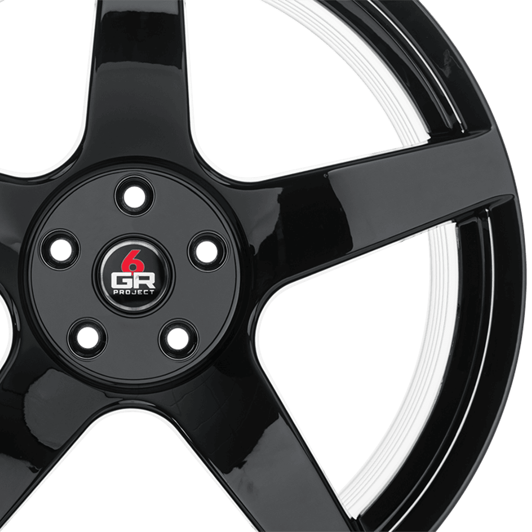 project 6gr five spun forged wheel gloss black spoke detail