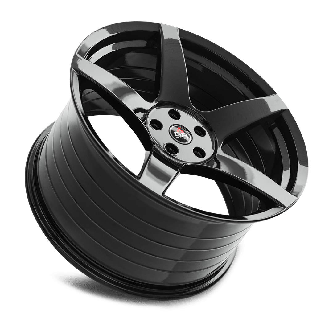 project 6gr five spun forged wheel gloss black tilt
