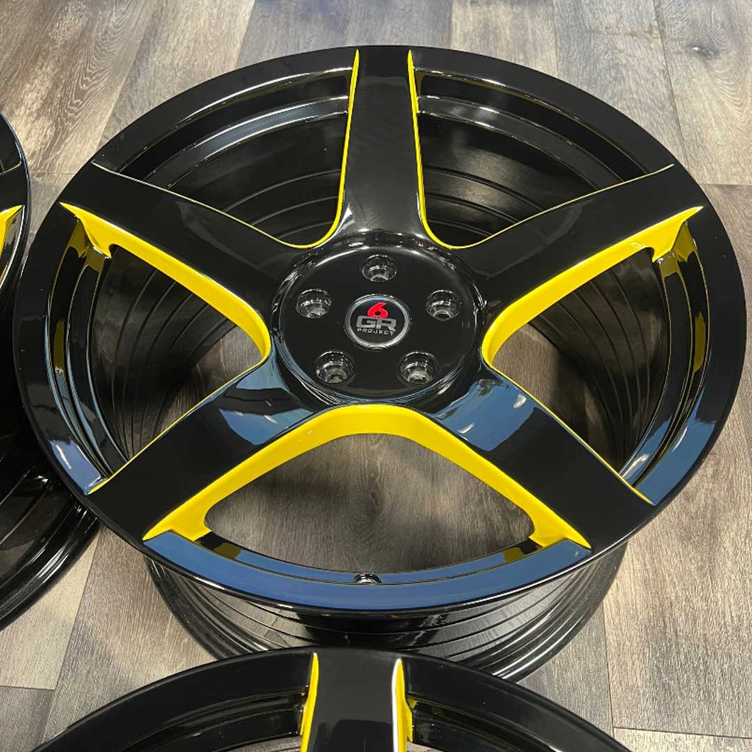 project 6 gr five spun forged gloss black yellow inventory special