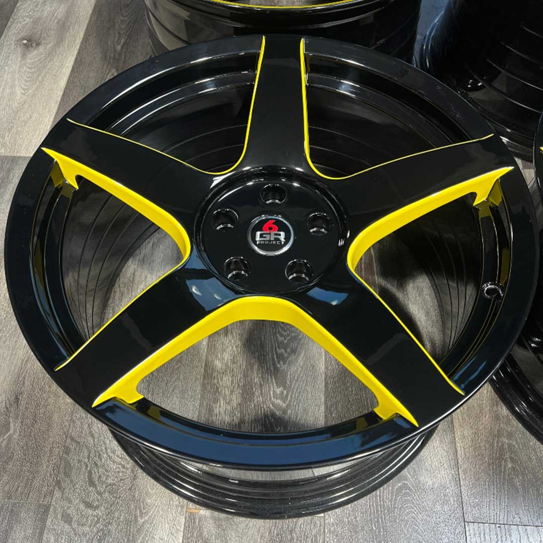 project 6 gr five spun forged gloss black yellow inventory special