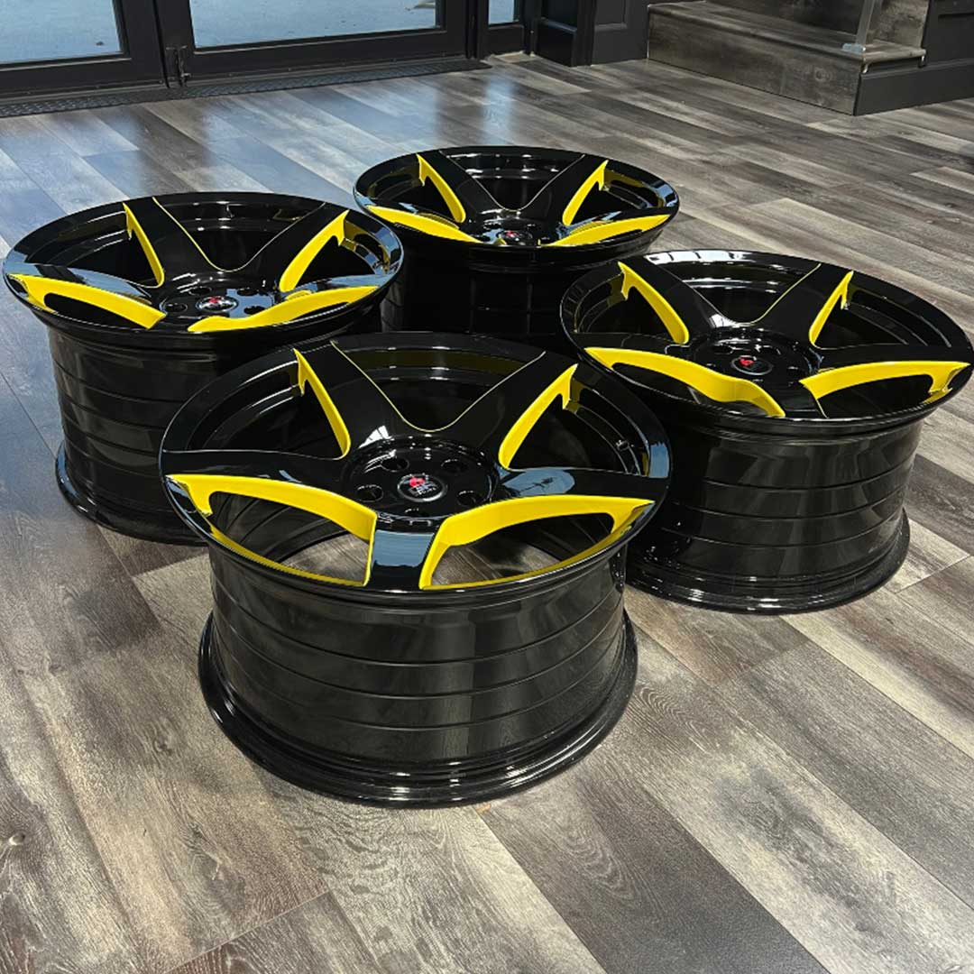 project 6 gr five spun forged gloss black yellow inventory special