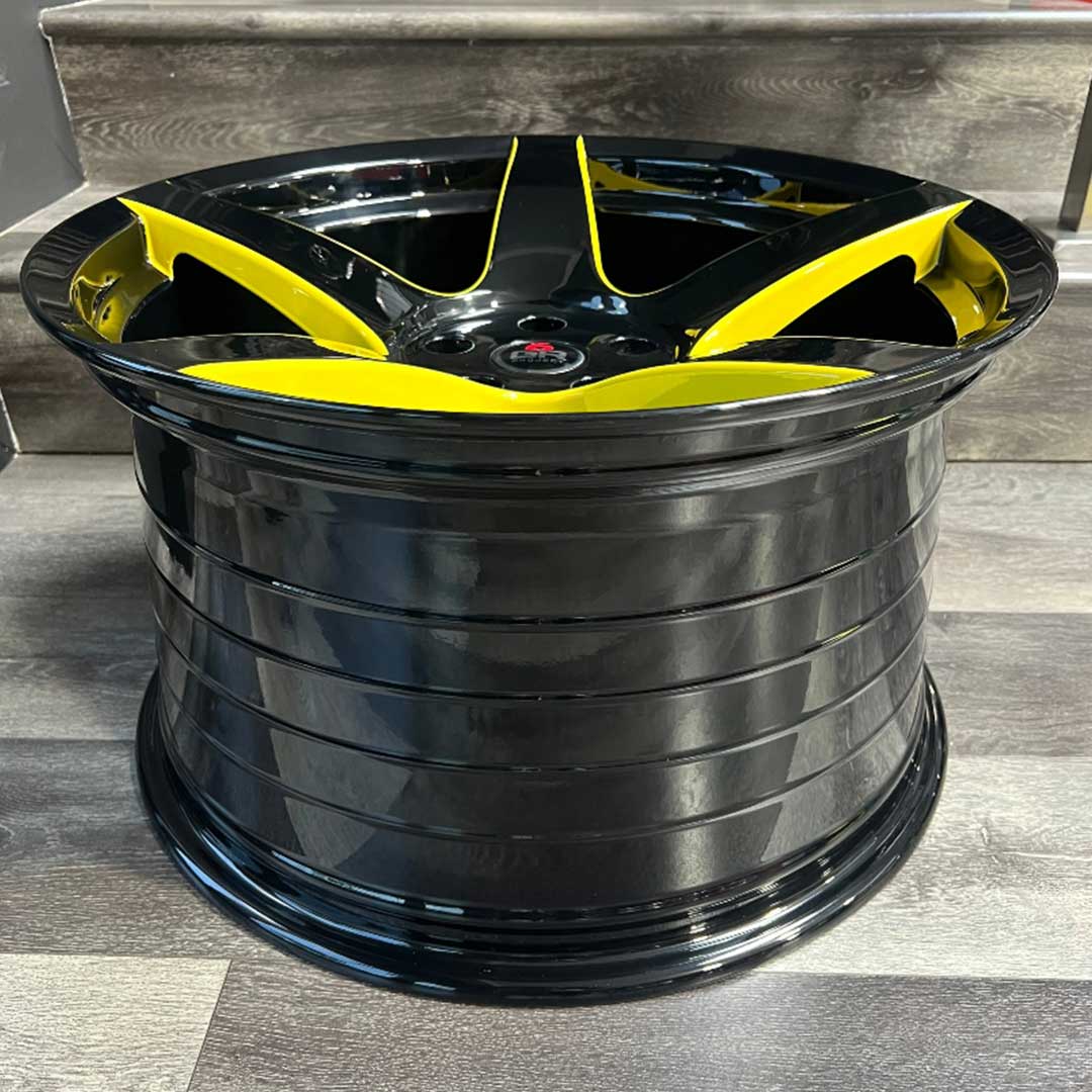 project 6 gr five spun forged gloss black yellow inventory special