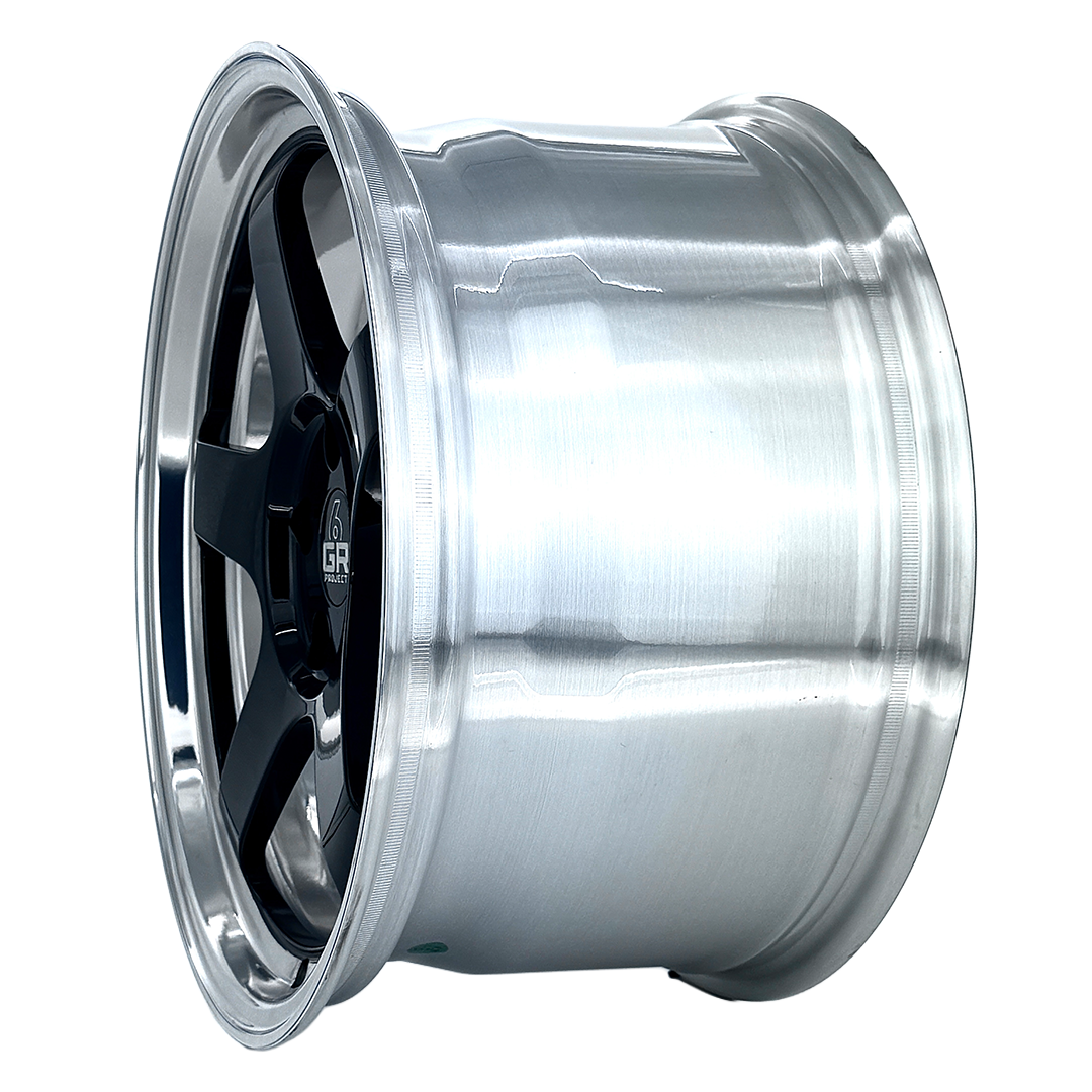 project 6gr 1pc forged drag pack drag five wheels in gloss black with polished lip