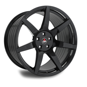 project 6gr seven spun forged wheel gloss black angle