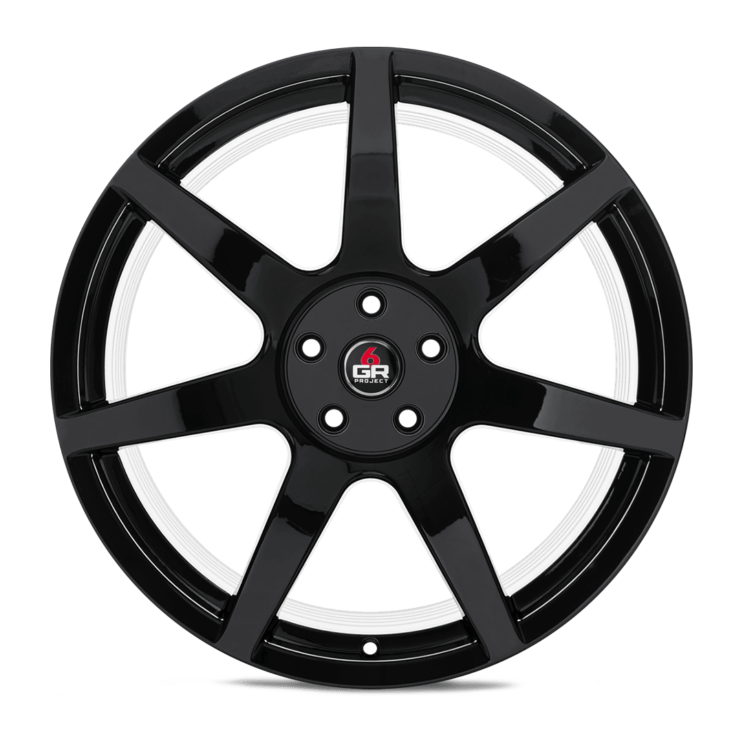 project 6gr seven spun forged wheel gloss black front