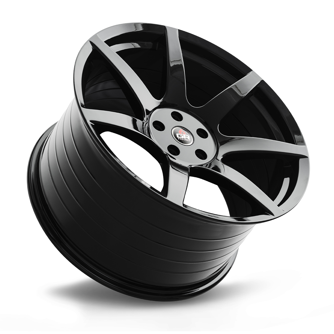 project 6gr seven spun forged wheel gloss black tilt