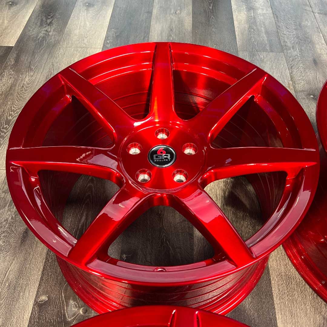 project 6gr seven spun forged brushed candy apple red inventory special