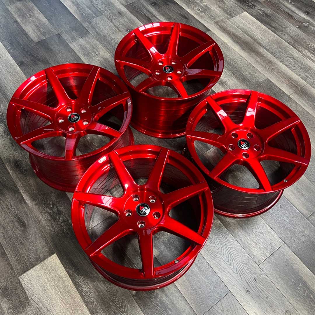 project 6gr seven spun forged brushed candy apple red inventory special