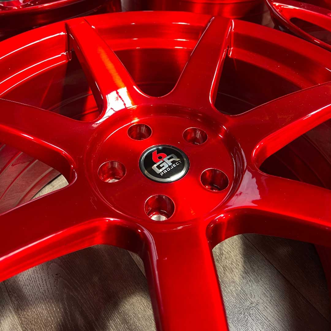 project 6gr seven spun forged brushed candy apple red inventory special