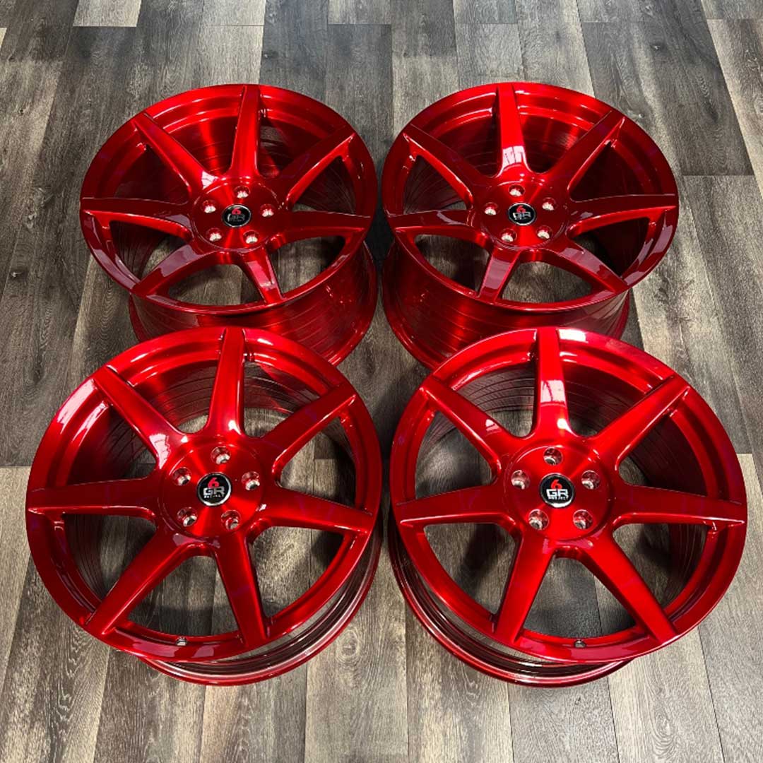 project 6gr seven spun forged brushed candy apple red inventory special