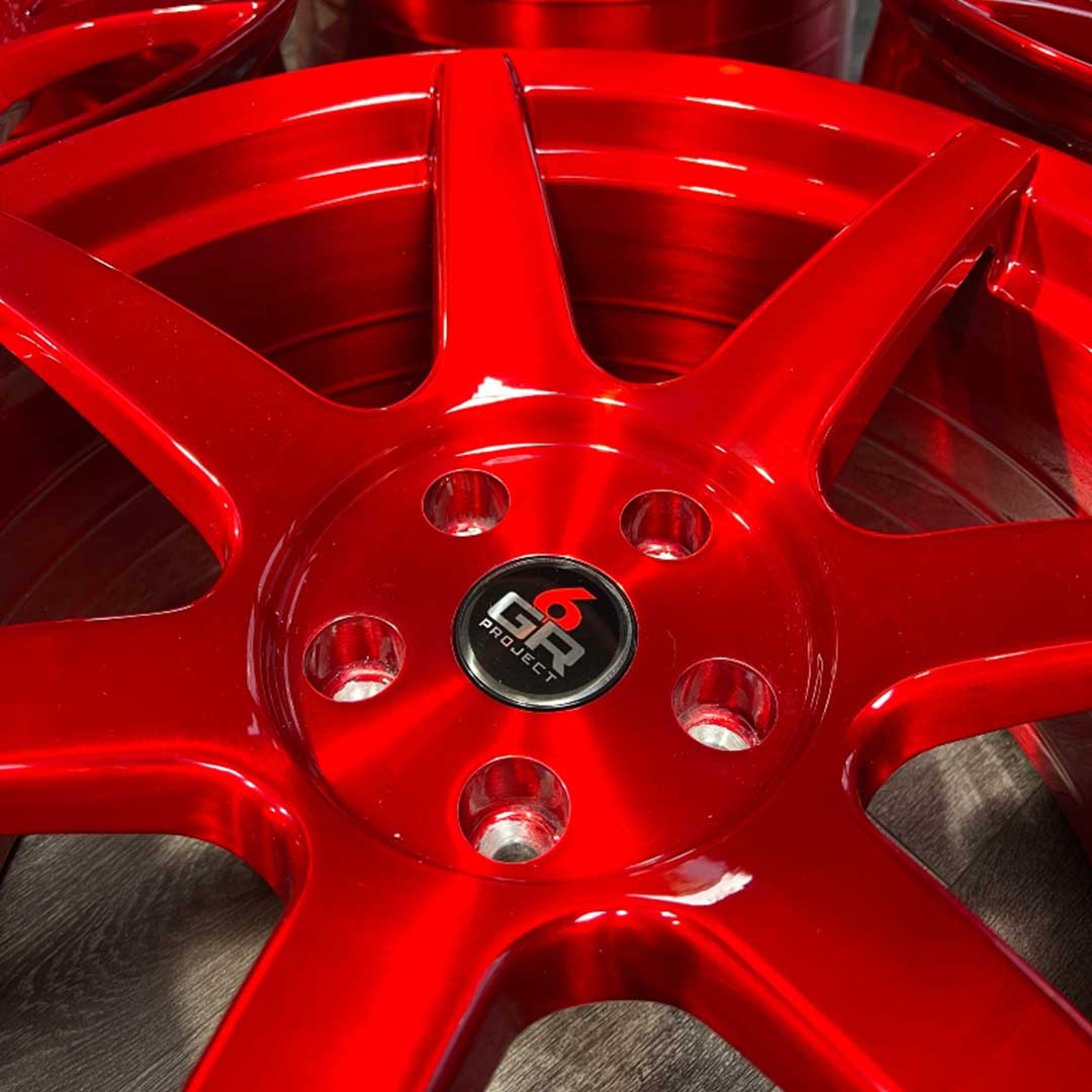 project 6gr seven spun forged brushed candy apple red inventory special