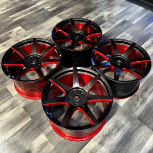 project 6gr seven spun forged carbon hydro dip red inventory special