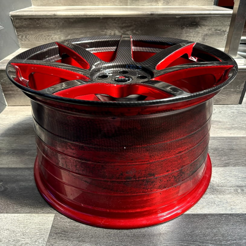 project 6gr seven spun forged carbon hydro dip red inventory special