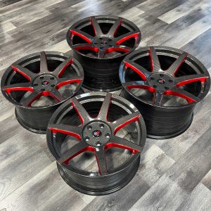 project 6gr seven spun forged carbon hydro dip red inventory special