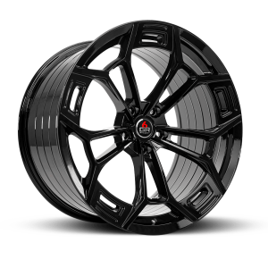 project 6gr ten d spun forged wheel gloss black angle