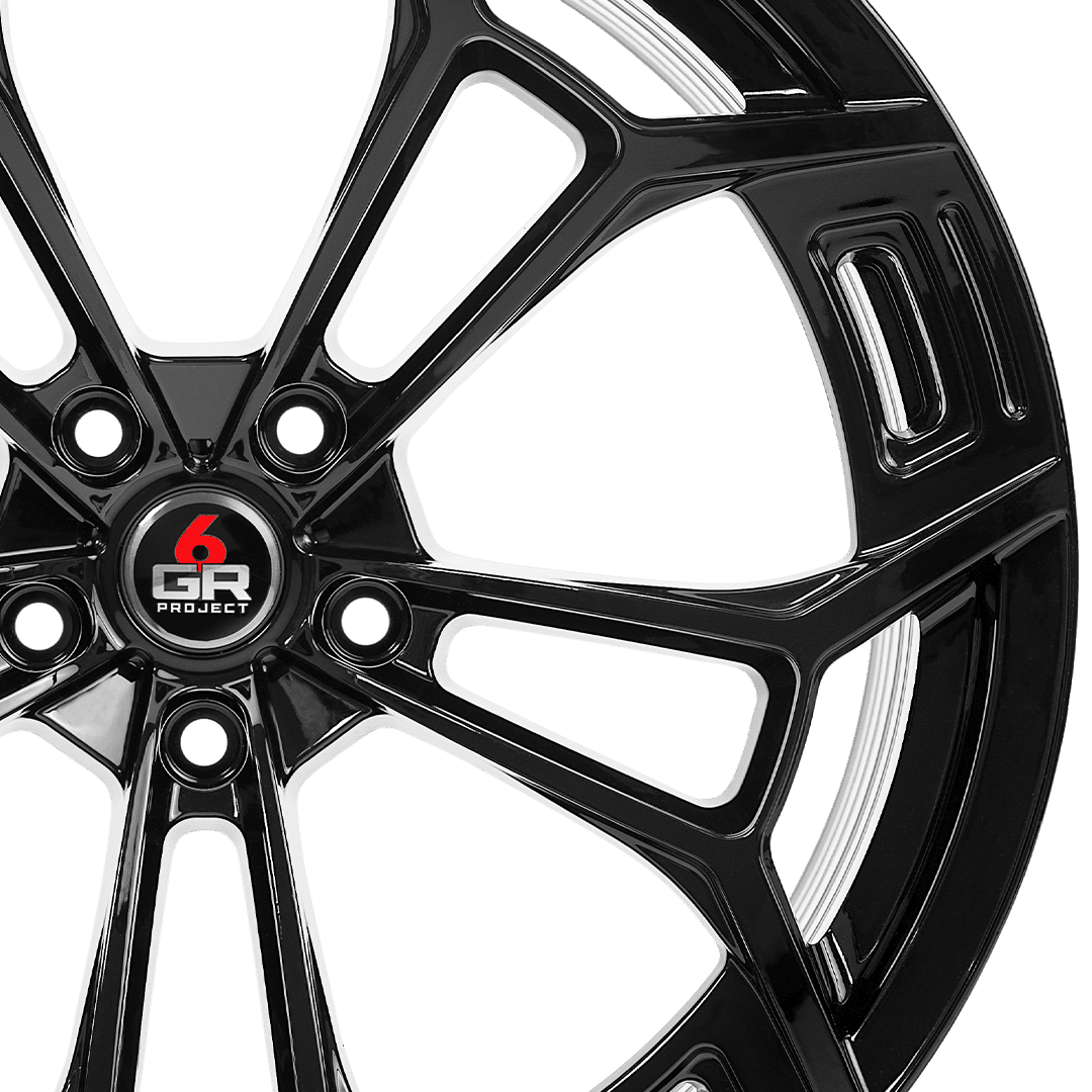 project 6gr ten d spun forged wheel gloss black spoke detail