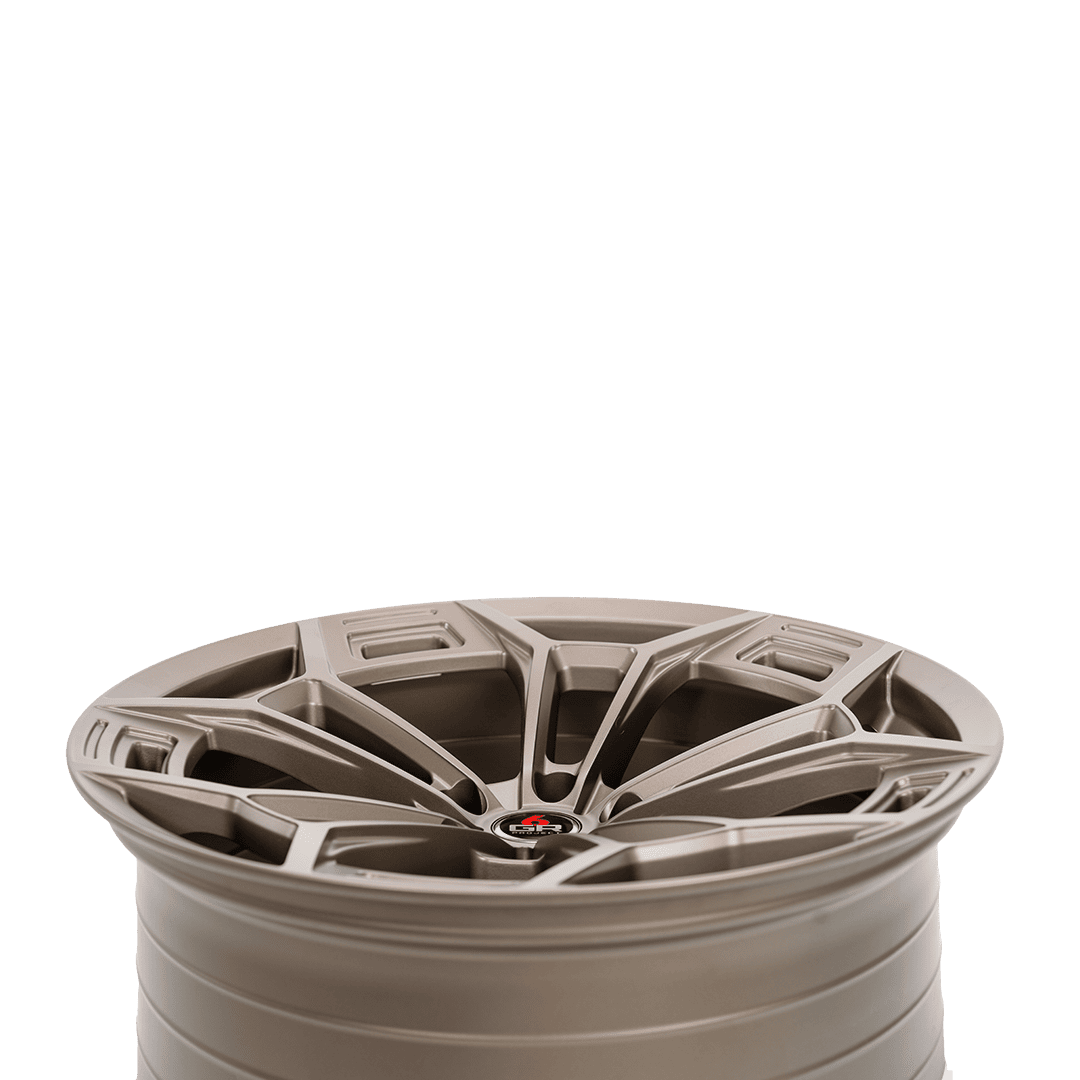 project 6gr ten d spun forged wheel satin bronze concave profile