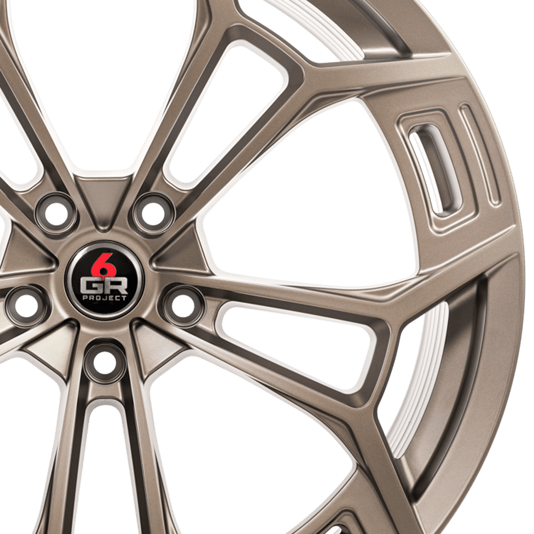 project 6gr ten d spun forged wheel satin bronze spoke detail