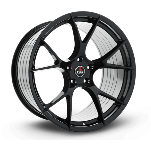 project 6gr ten spun forged wheel gloss black angle