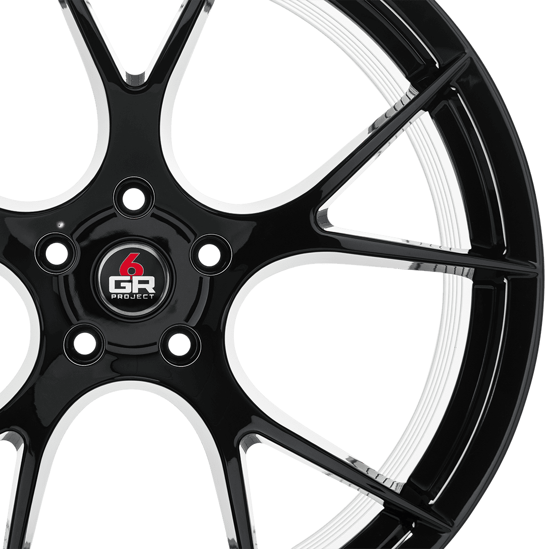 project 6gr ten spun forged wheel gloss black spoke detail